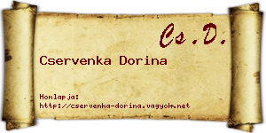 Cservenka Dorina névjegykártya